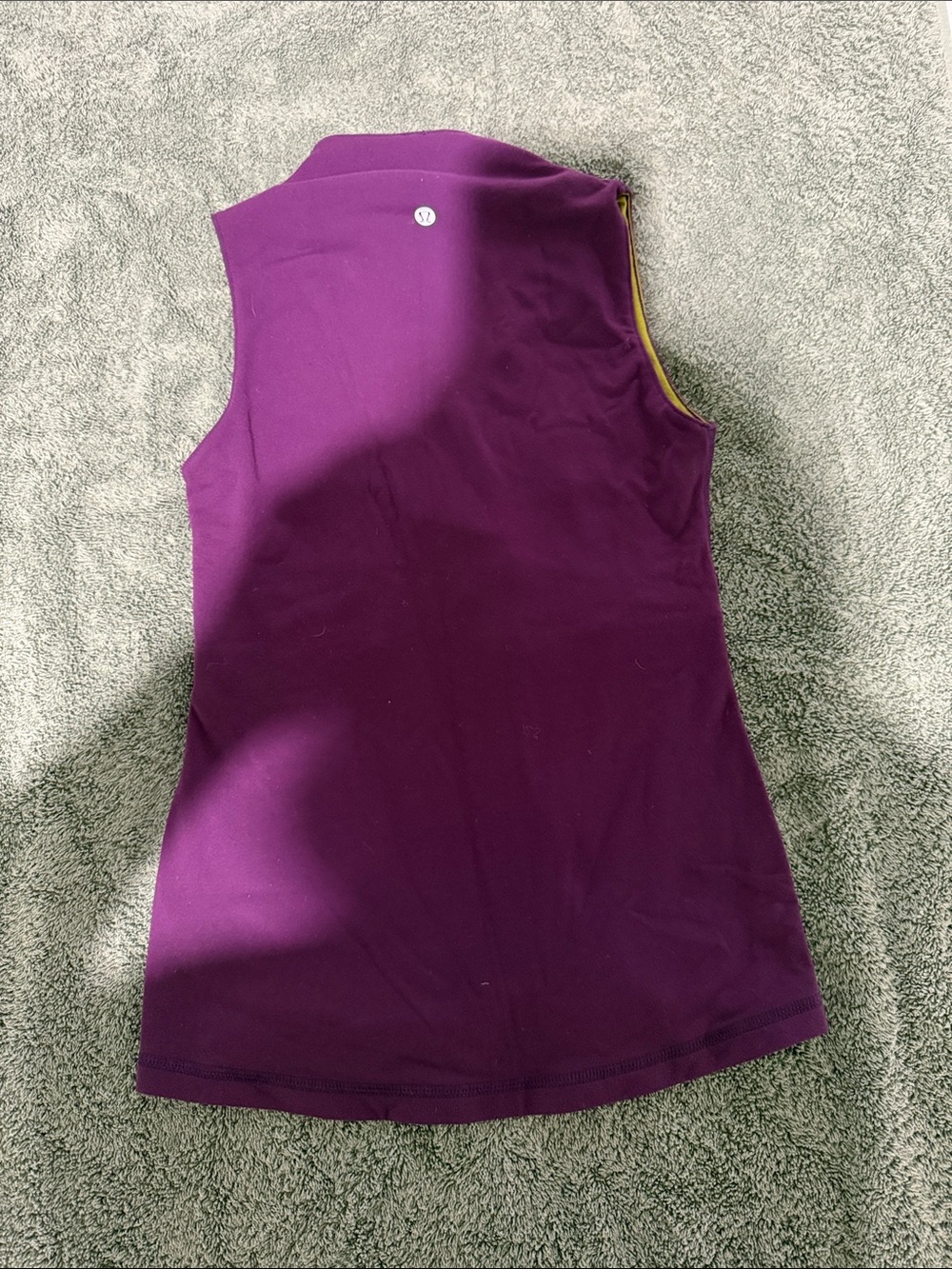 lululemon athletica Purple Sleeveless Workout Tank with Yellow Trim
